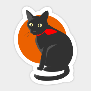 Orange Moon Sticker